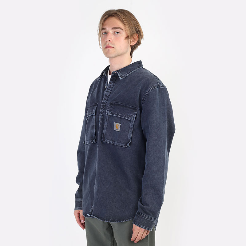 мужская синяя куртка Carhartt WIP Monterey Shirt Jac I030291-dark navy - цена, описание, фото 4